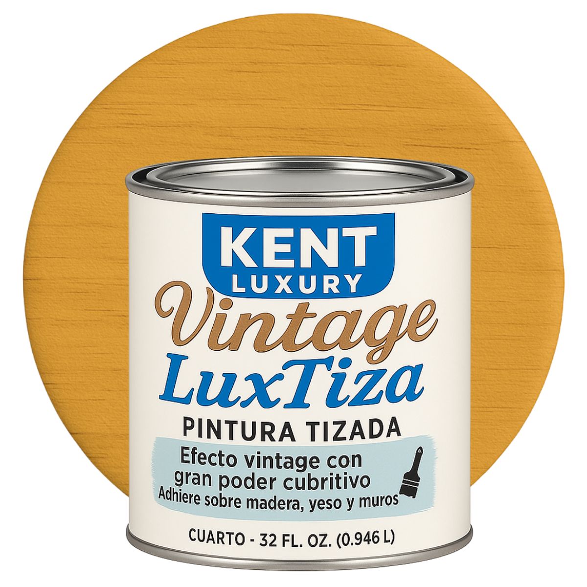 KENT - Pintura Tizada Mate  Vintage LuxTiza - 1L - MOSTAZA RÚSTICA