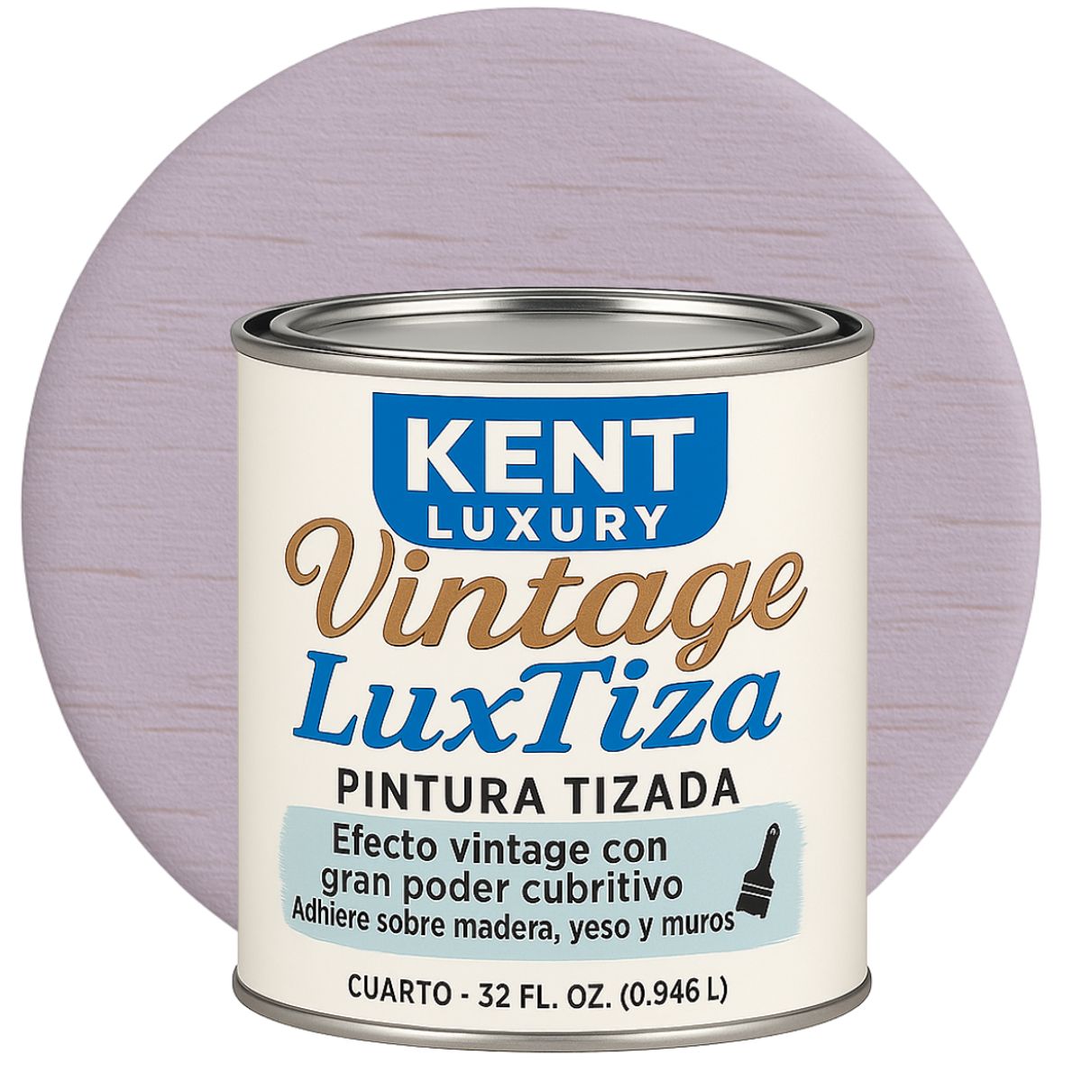 KENT - Pintura Tizada Mate  Vintage LuxTiza - 1L - LAVANDA SUAVE