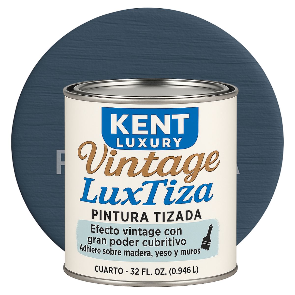 KENT - Pintura Tizada Mate  Vintage LuxTiza - 1L - AZUL PORCELANA