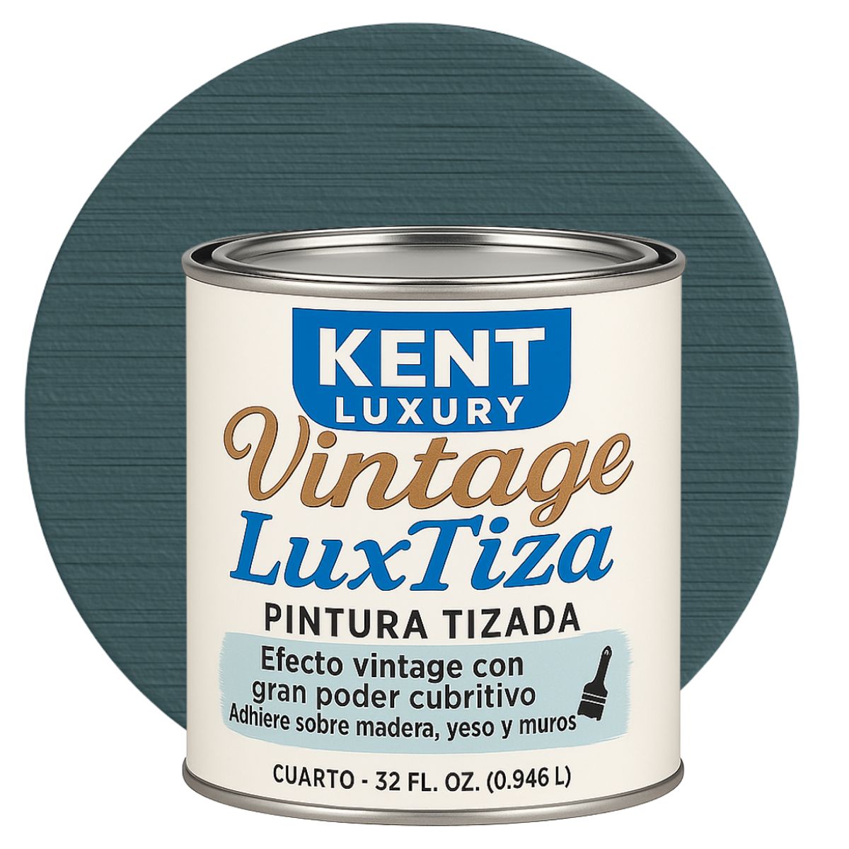 KENT - Pintura Tizada Mate  Vintage LuxTiza - 1L - AZUL PETRÓLEO