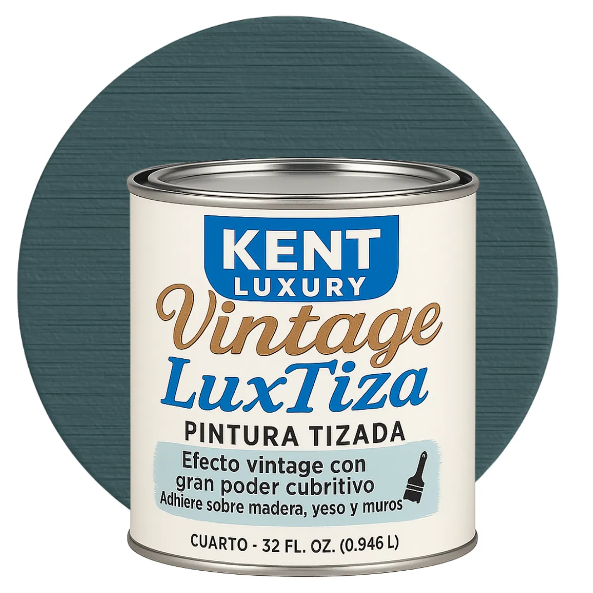 KENT - Pintura Tizada Mate  Vintage LuxTiza - 1L - AZUL PETRÓLEO