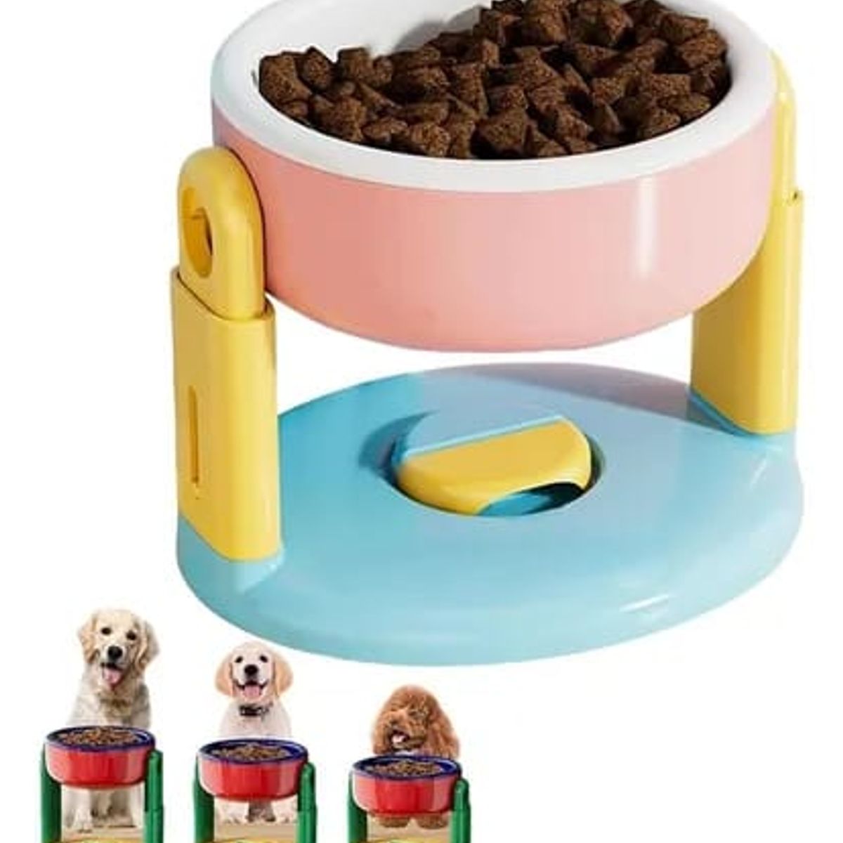 GENERICO - Plato Para Mascotas Alto Gato o Perro Comedero Ajustable