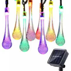 GENERICO - Guirnalda Solar Led 30 Gotas Multicolor