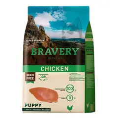 BRAVERY - Puppy Med. y G. 4 Kg Chicken