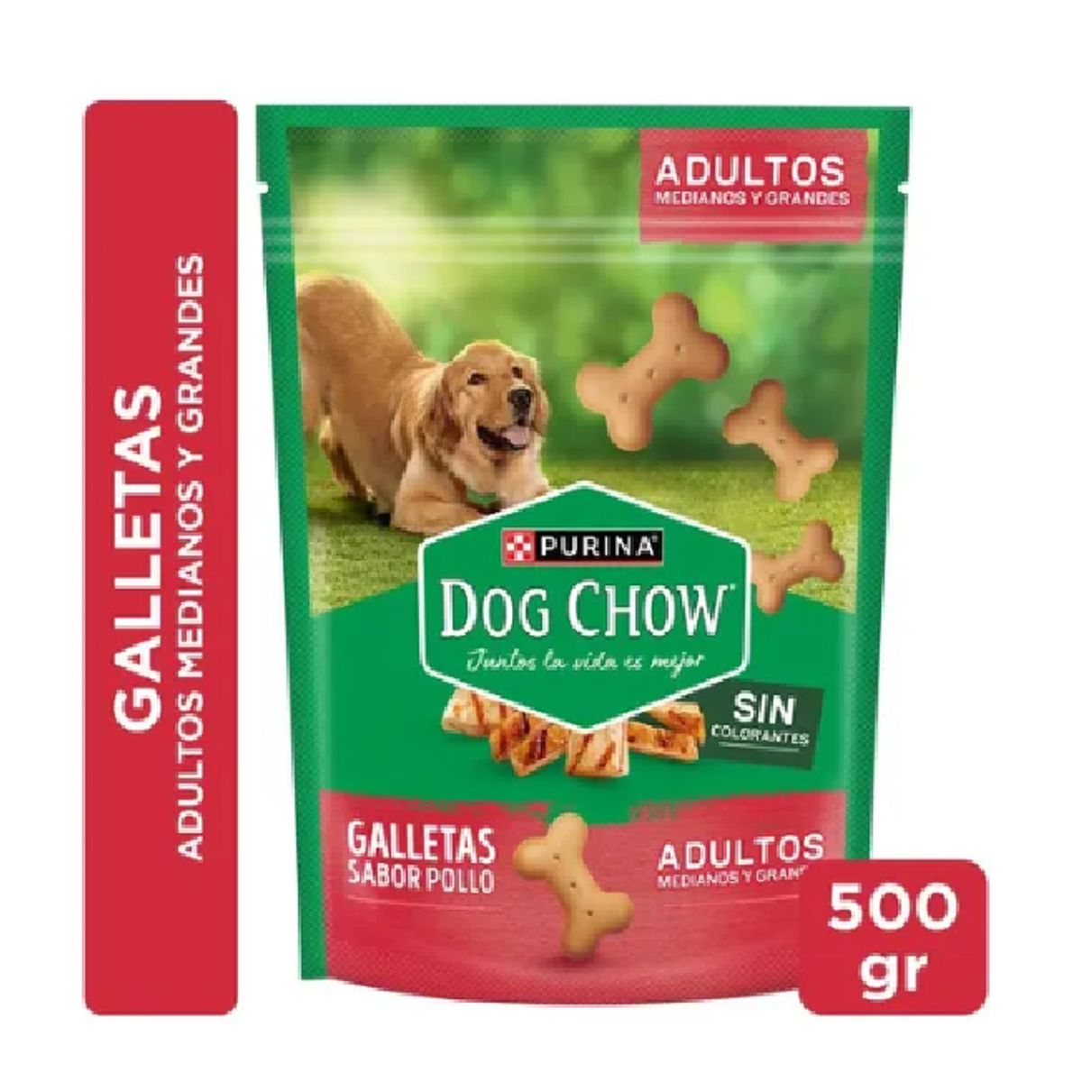 DOG CHOW - Galletas Dog Chow Perro Adulto M y G Pollo 500 g