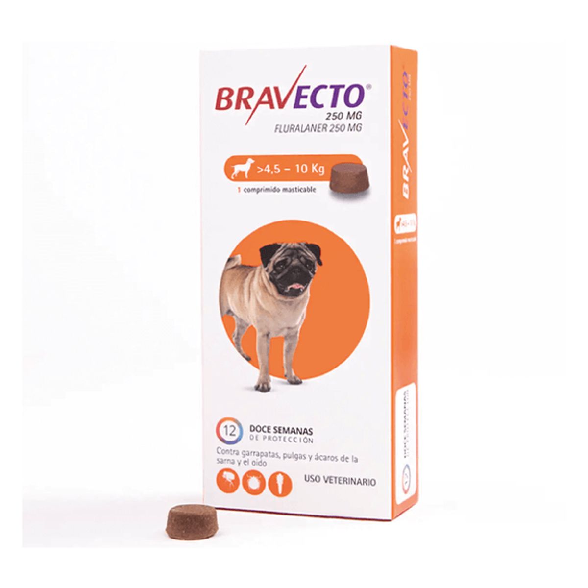 BRAVECTO - Bravecto Perro 4.5 - 10kg (250mg) 12 semanas