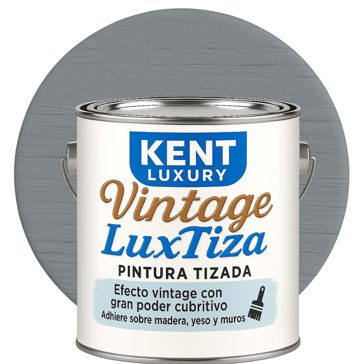KENT - Pintura Tizada Mate  Vintage LuxTiza - GALÓN - GRIS PALOMA