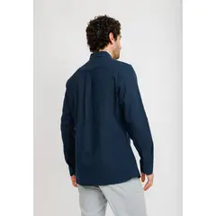 TRIAL - Camisa Lino Algodón Braulio Azul Marino