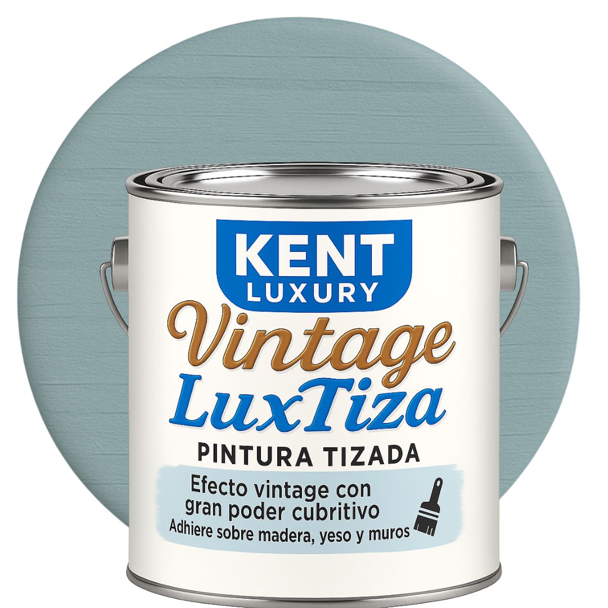 KENT - Pintura Tizada Mate  Vintage LuxTiza - GALÓN - CELESTE VINTAGE