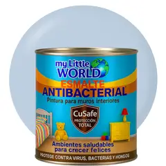 WORLD ACRYLIC - ESMALTE AGUA - Antibacterial infantil CUARTO GALON AZUL SERENITY