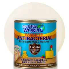 WORLD ACRYLIC - ESMALTE AGUA - Antibacterial infantil CUARTO GALON BLANCO MARFIL