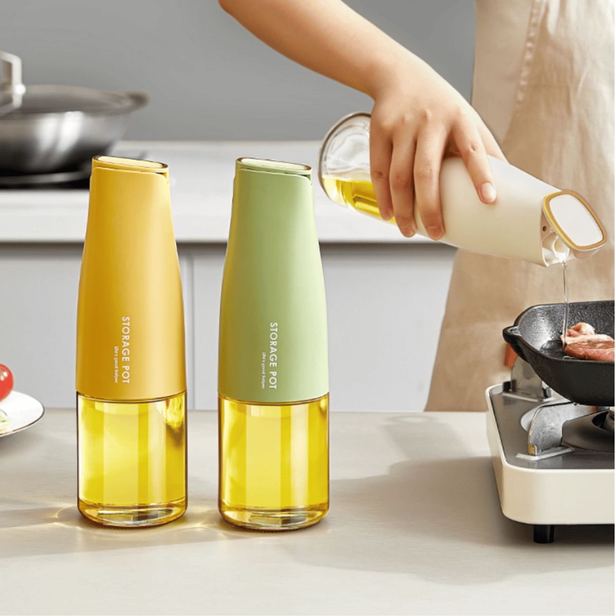 HOMESTAR - Dispensador de Aceite Vinagre - Blanco