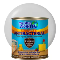 WORLD ACRYLIC - ESMALTE AGUA - Antibacterial infantil CUARTO GALON GRIS NIEBLA