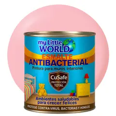 WORLD ACRYLIC - ESMALTE AGUA - Antibacterial infantil CUARTO GALON ROSA TÉ