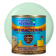 WORLD ACRYLIC - ESMALTE AGUA - Antibacterial infantil CUARTO GALON VERDE MENTA