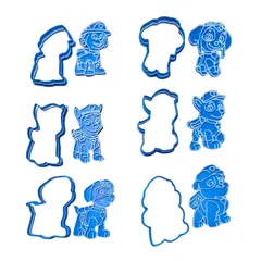 GENERICO - Set 6 Cortadores patrulla canina 12 Cm