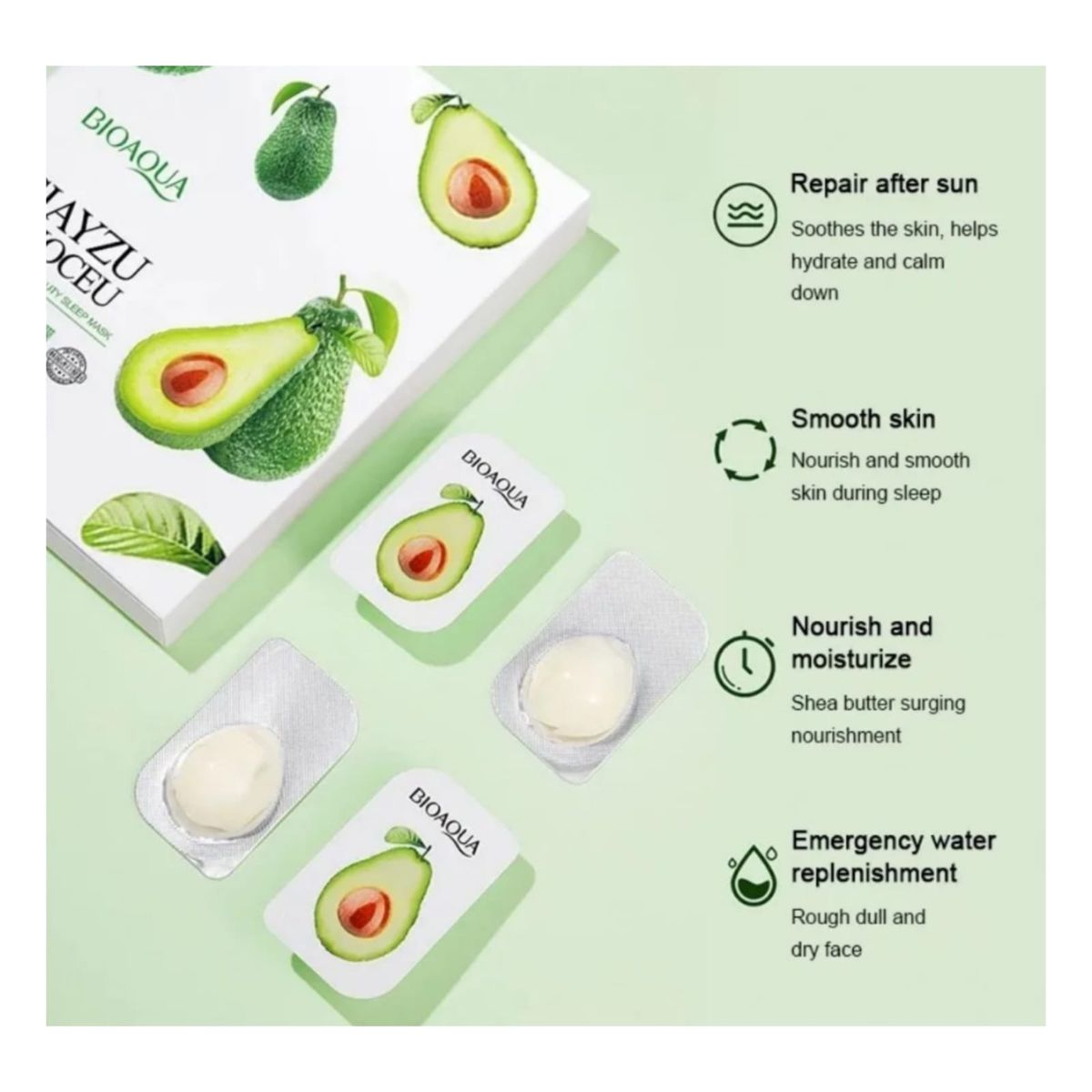 GENERICO - Mascarilla Nocturna de Aguacate y Karité Hidratante