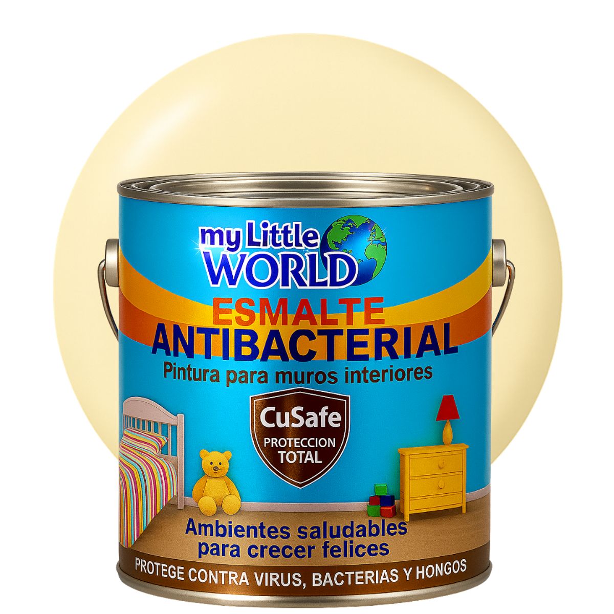 KENT - ESMALTE AGUA - Antibacterial infantil GALON AMARILLO VAINILLA