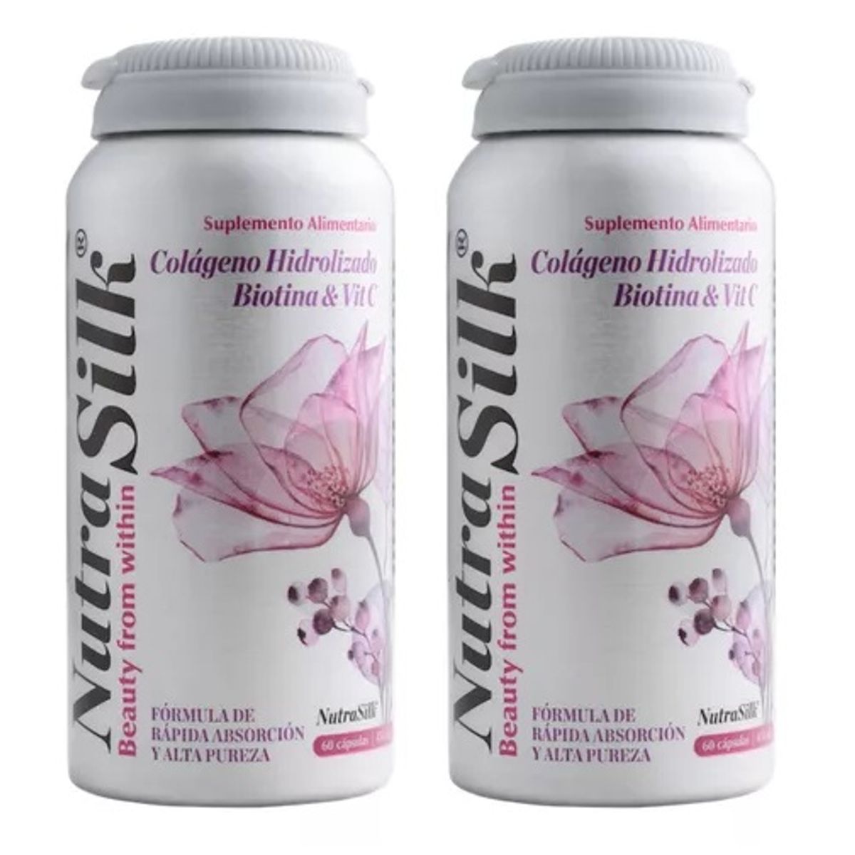 VITAL AND YOUNG - Nutrasilk Colageno Hidrolizado + Biotina + Vit C Vy 2x60 Caps