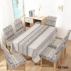 GENERICO - Set de mantel + 6 fundas de sillas diseño