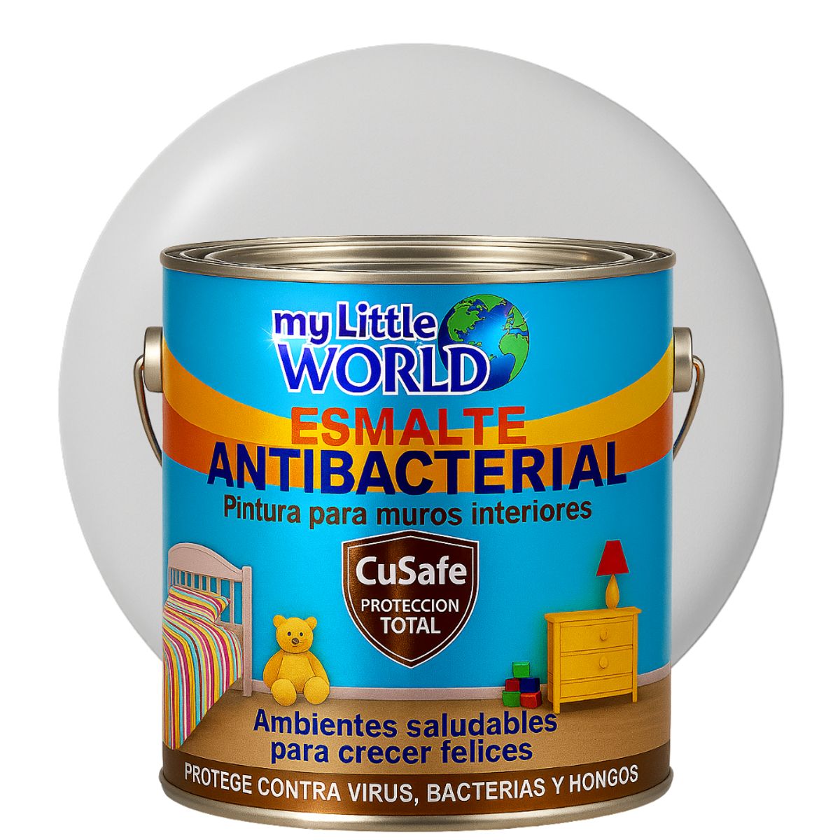 KENT - ESMALTE AGUA - Antibacterial infantil GALON GRIS NIEBLA