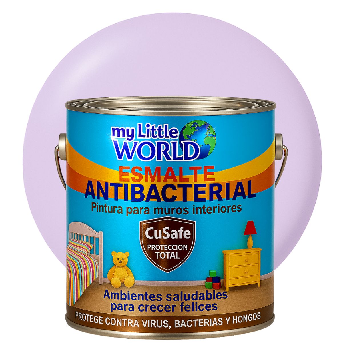 KENT - ESMALTE AGUA - Antibacterial infantil GALON LILA ALGODÓN