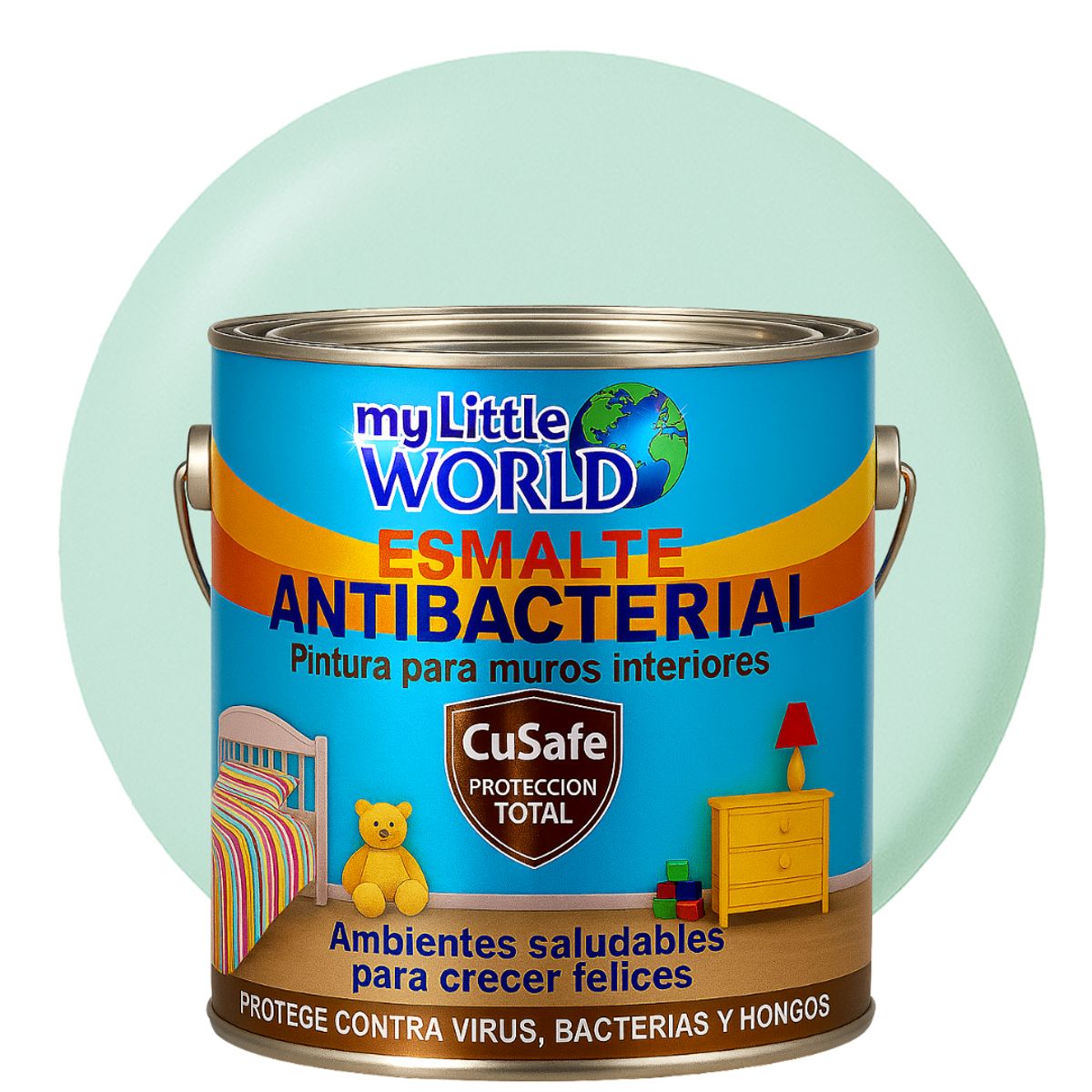 KENT - ESMALTE AGUA - Antibacterial infantil GALON VERDE HIELO