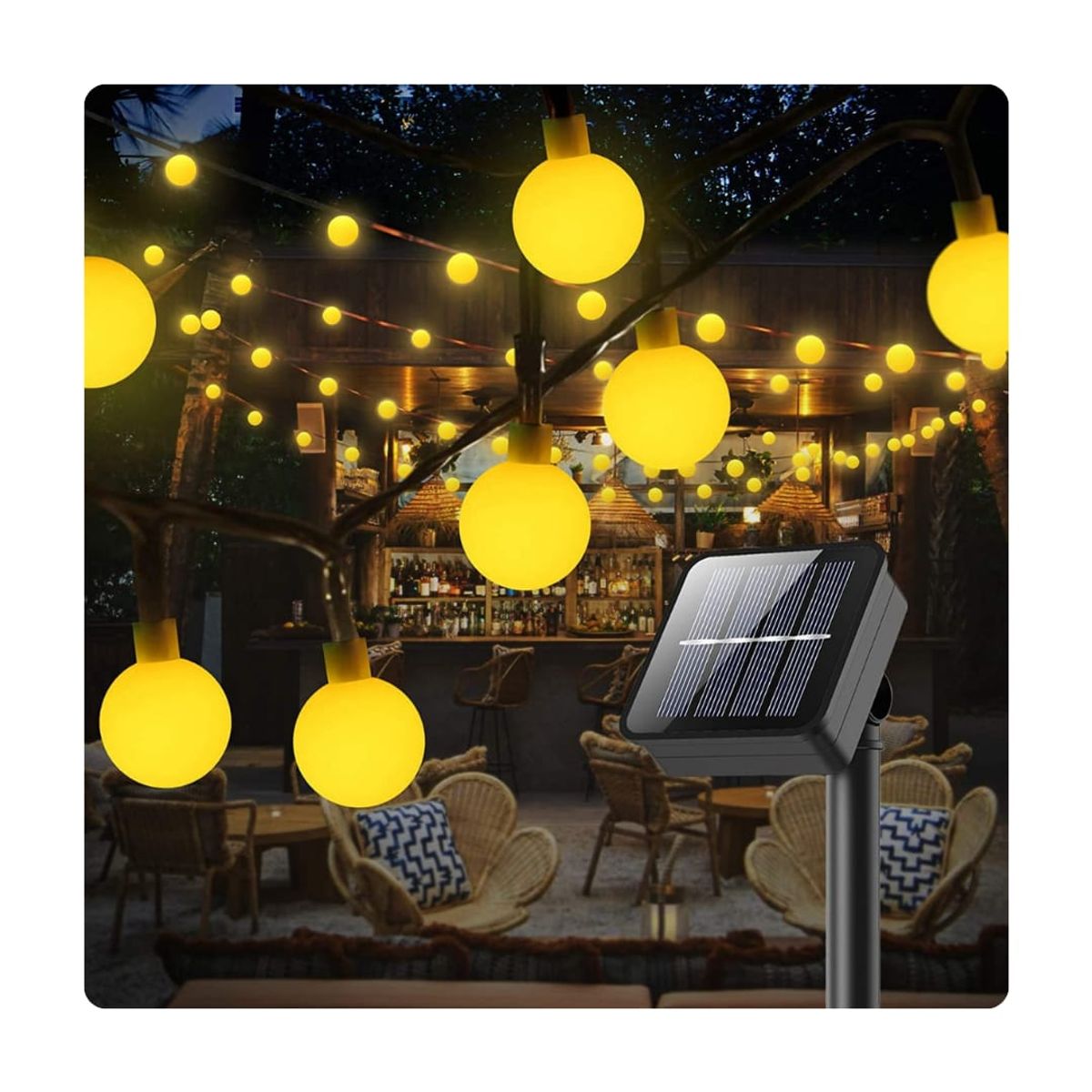 GENERICO - Guirnalda Solar Led 30 Esferas Luz Cálida