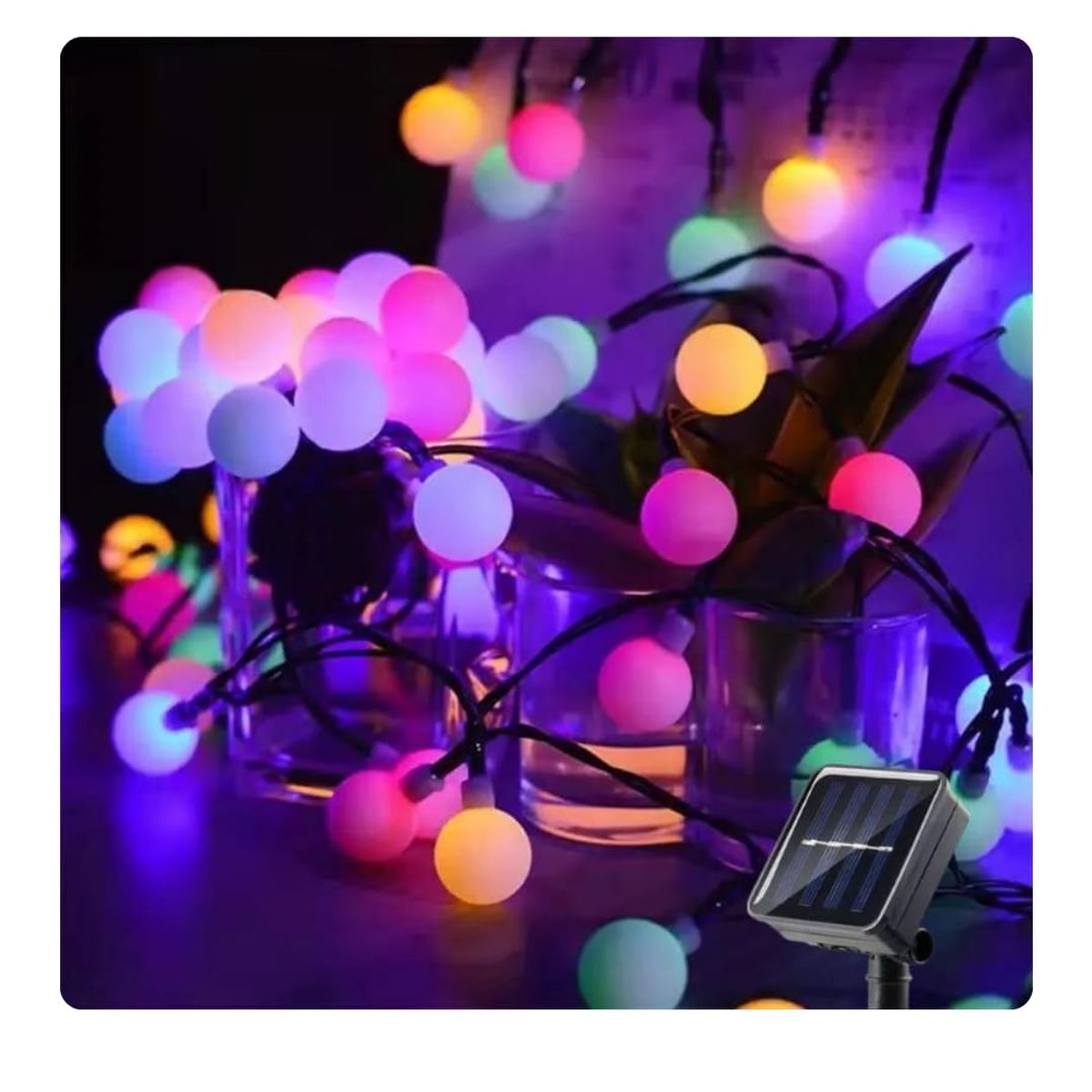 GENERICO - Guirnalda Solar Led 30 Esferas Multicolor