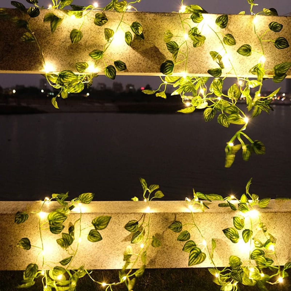 GENERICO - Guirnalda Solar Led 30 Enredadera Luz Cálida