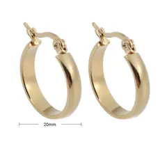 GENERICO - Aros Argollas De Acero Quirúrgico Doradas 20mm