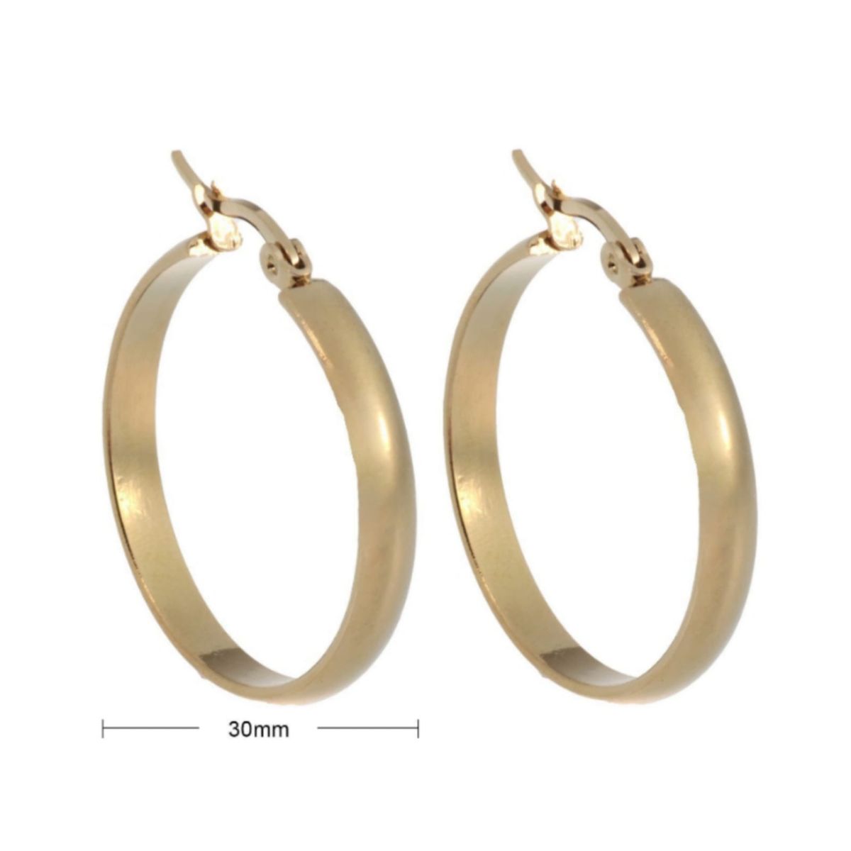 GENERICO - Aros Argollas De Acero Quirúrgico Doradas 30mm