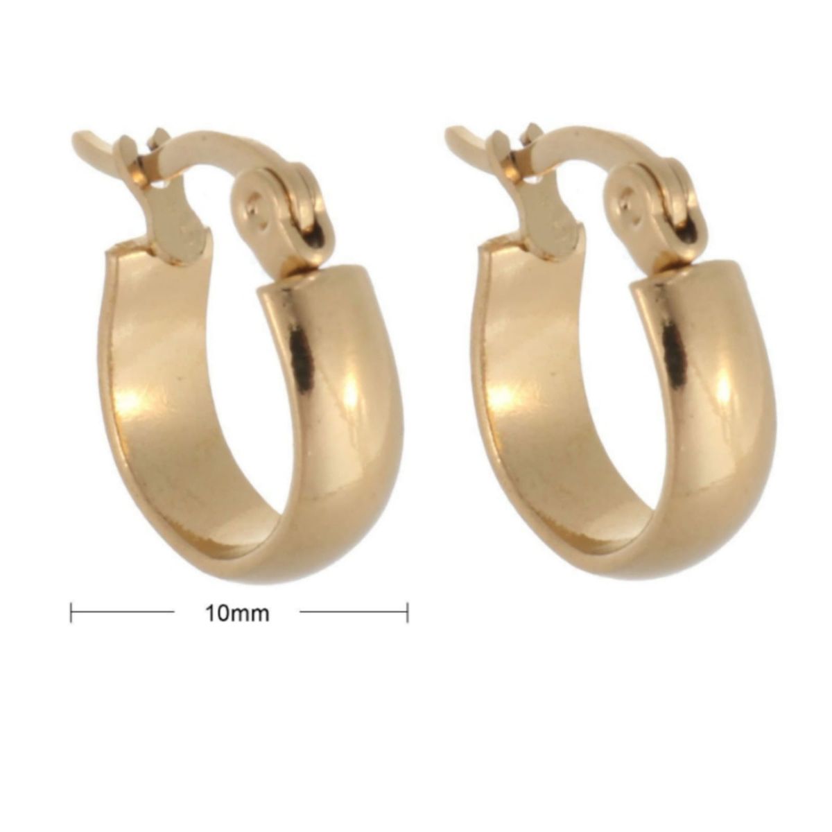 GENERICO - Aros Argollas De Acero Quirúrgico Doradas 10mm