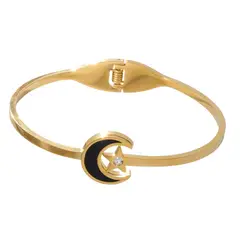 GENERICO - Pulsera Brazalete de Acero Inoxidable Luna Incluye Caja