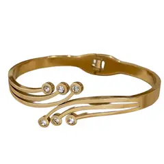 GENERICO - Pulsera Brazalete de Acero Inoxidable Circon Incluye Caja