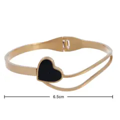 GENERICO - Pulsera Brazalete de Acero Inoxidable Corazon Incluye Caja