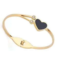 GENERICO - Pulsera Brazalete de Acero Inoxidable Corazon2 Incluye Caja