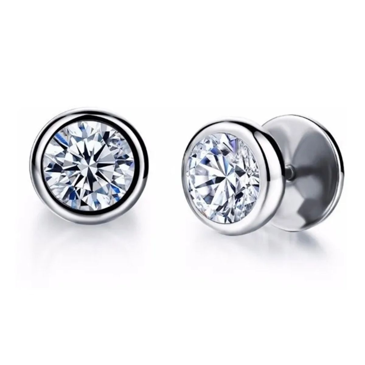 GENERICO - Aros Punk Rock Black Space Acero Quirúrgico Hombre Mujer