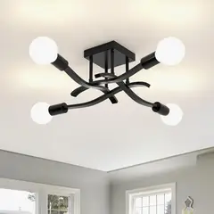 TATEE - Lámpara de techo LED moderno Decorativas negro No incluye bombilla