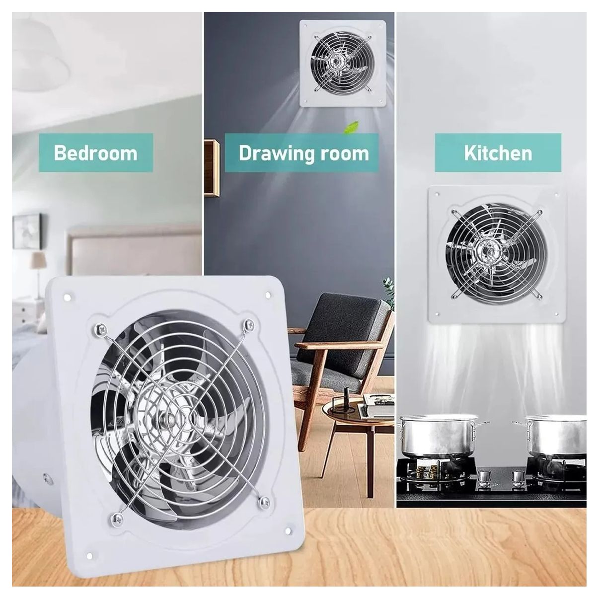 GENERICO - Extractor De Aire Metálico Industrial 6 Pulgadas Para Baño Cocina