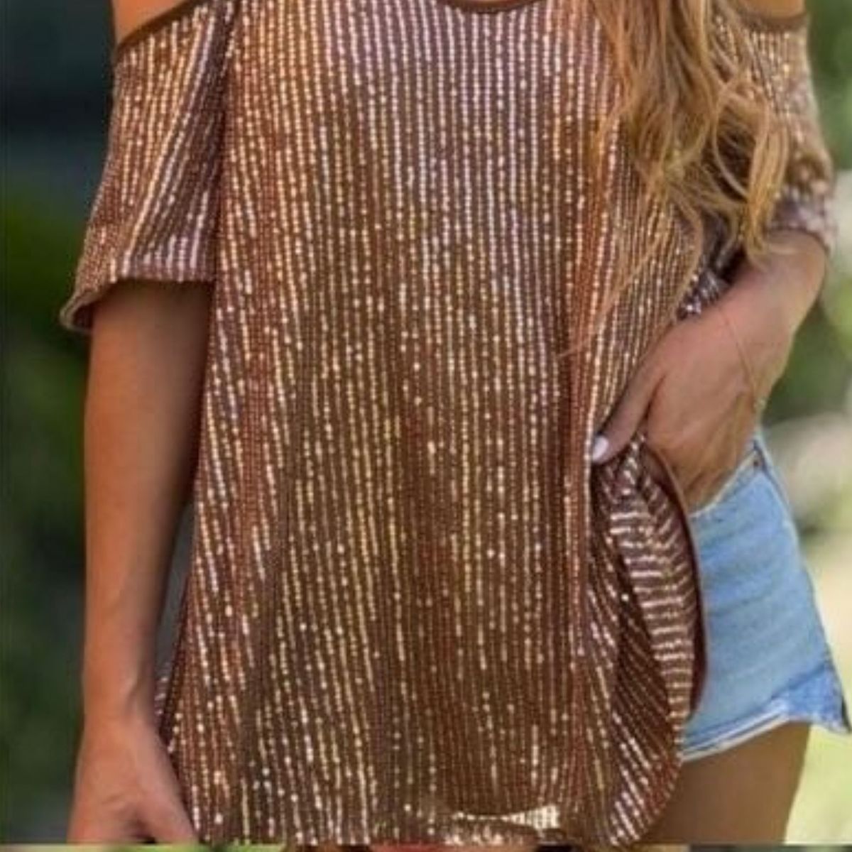 ARRAKASTA - Polera de lentejuelas S-M y L