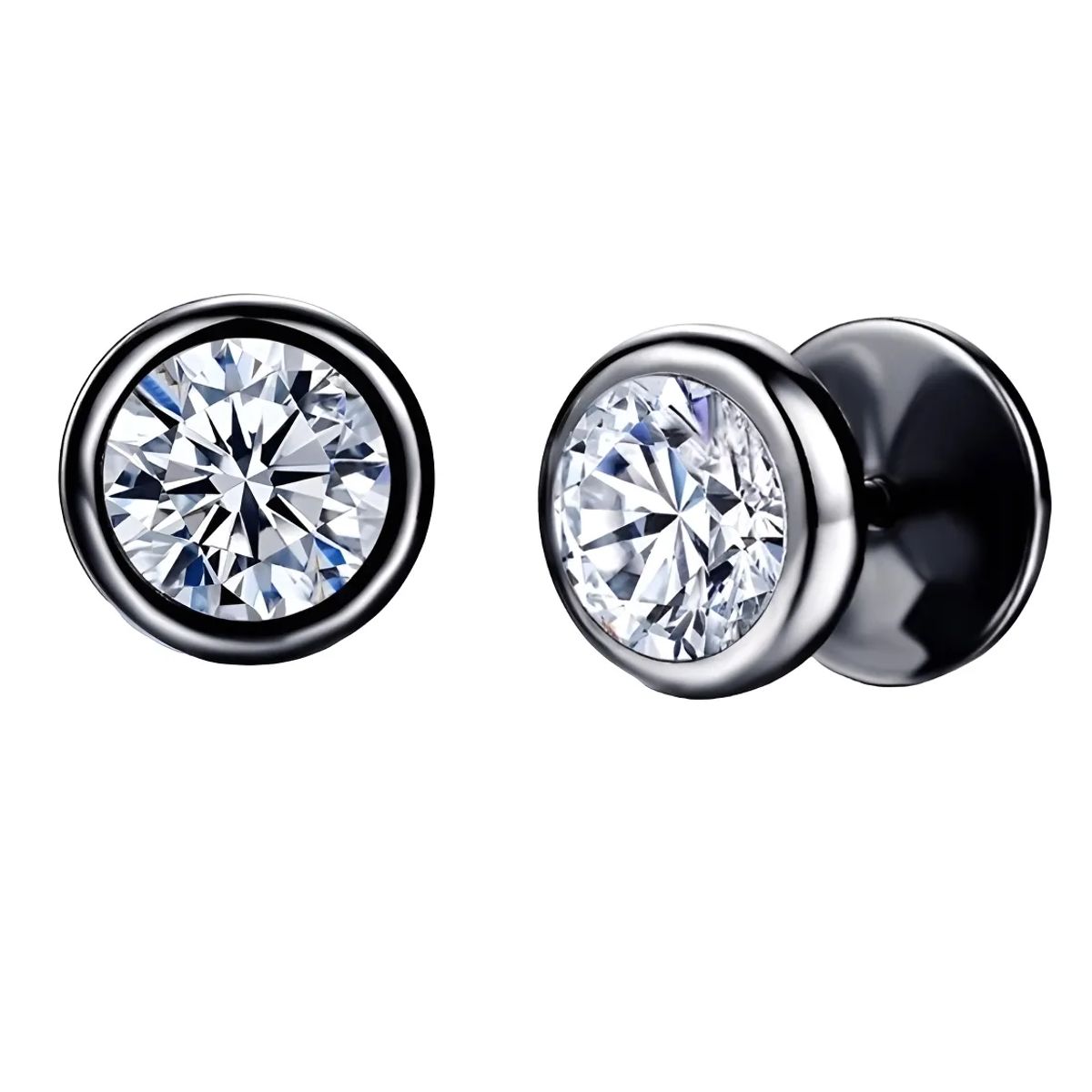 GENERICO - Aros Punk Rock Black Space Acero Quirúrgico Hombre Mujer