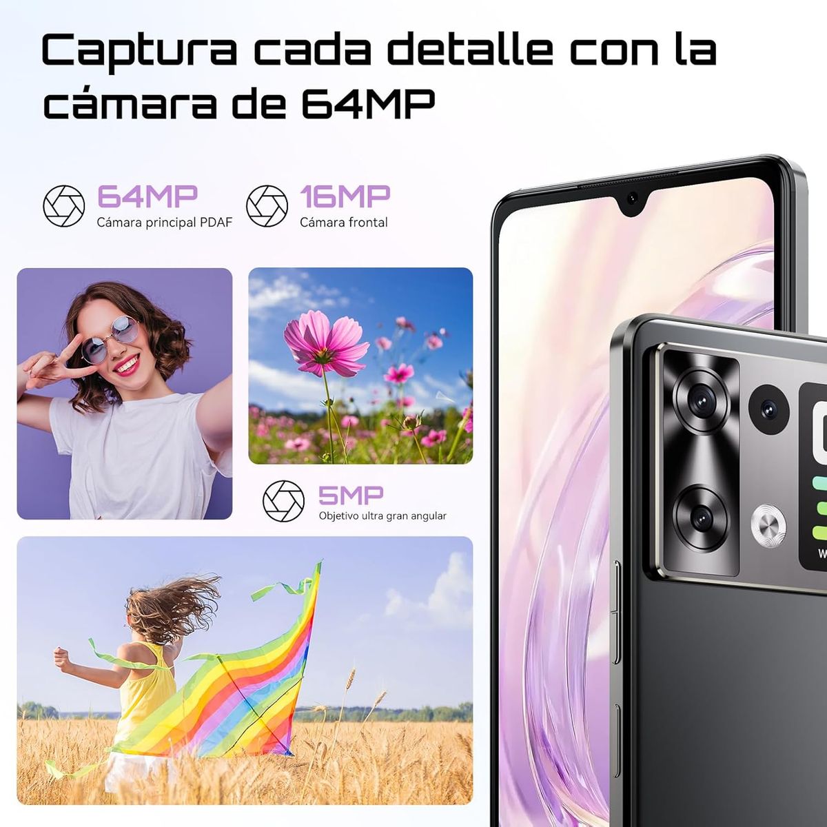 CUBOT - Cubot P90 Celular 24GB+256GB Andiord 15 Smartphone-black