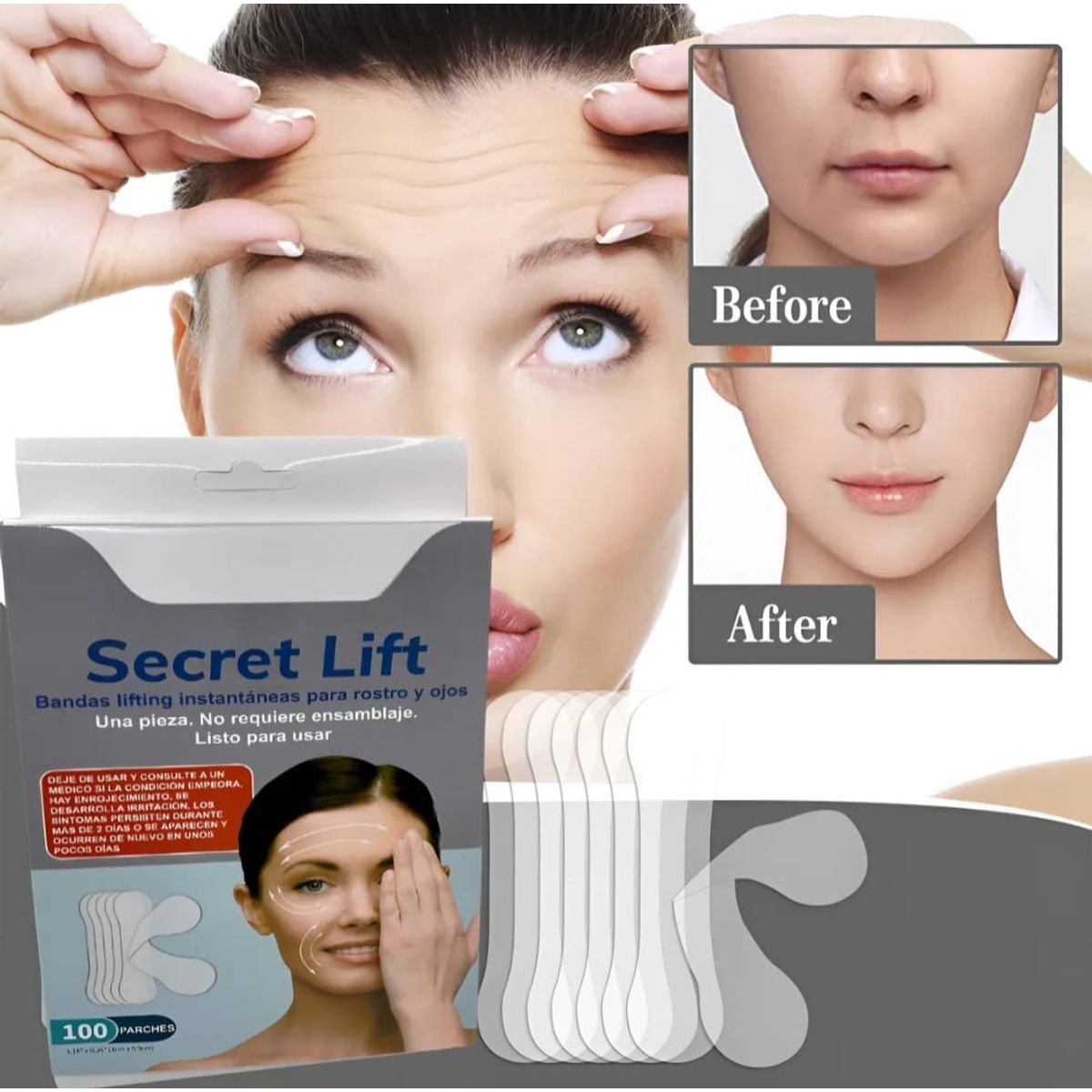 GENERICO - Parches Lifting Facial  Instantaneos 100 piezas
