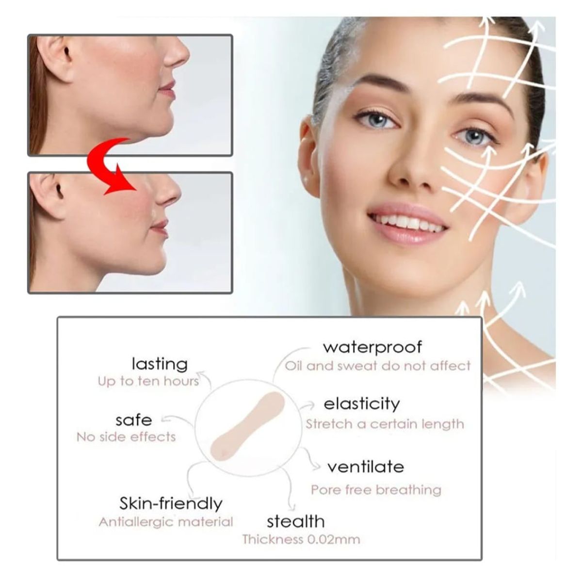 GENERICO - Parches Lifting Facial  Instantaneos 100 piezas