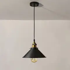 TATEE - Lámpara de techo Cabezal único negro Estilo industrial 26×16cm