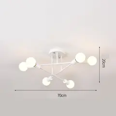 RENVMEXY - Lámpara de techo vintage bombillas 6e27 no incluidas blanco