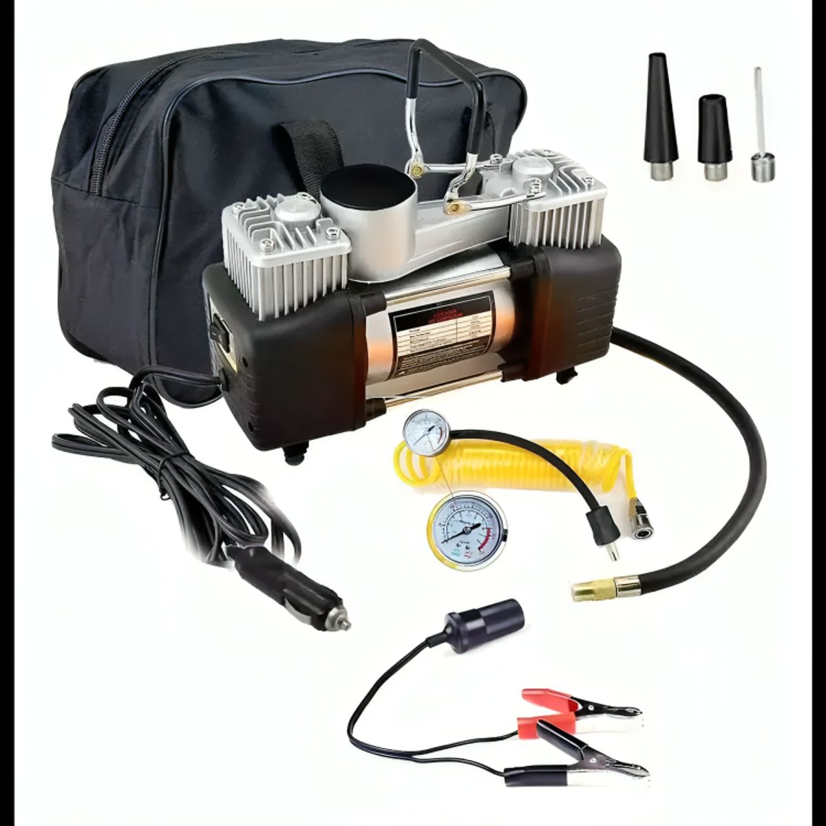 GENERICO - Compresor De Aire Doble Cilindro 12v Inflador Neumaticos