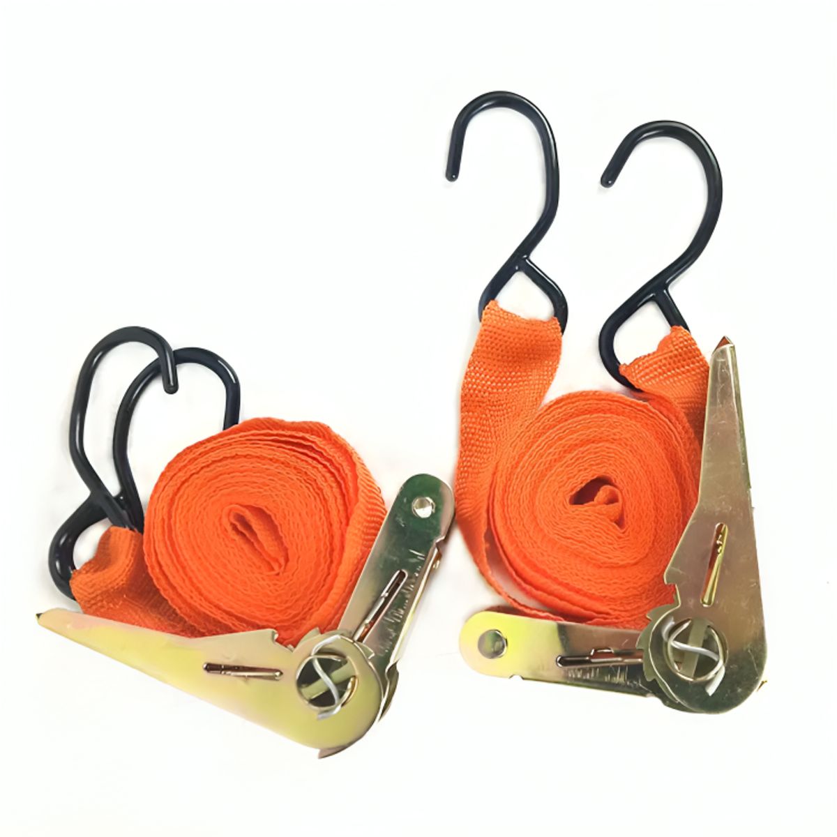 GENERICO - Set Kit Juego Eslinga Cinta Amarre Ratchet 4 Piezas