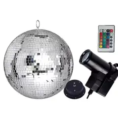BESTOYS - Bola De Disco Espejo 30CM Incluye Motor y foco multicolor con control
